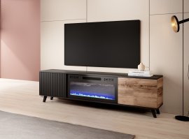 TV element Random RTV-K s kaminom - wotan hrast/crna