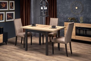 Halmar - Blagovaonski stol na razvlačenje Tiago kvadrat 90/125 cm - hrast craft/crna