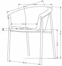 Halmar - Blagovaonska stolica K489 - siva
