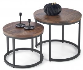 Set od dva stolića OREO - orah / crna