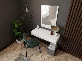 Halmar - Toaletni stolić za šminkanje Pafos - bijela mat