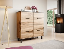 Komoda Lotta 110 cm - wotan hrast/crna