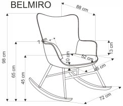 Halmar - Fotelja s funkcijom ljuljanja Belmiro - maslina