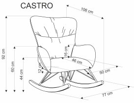 Halmar - Fotelja s funkcijom ljuljanja Castro - zelena