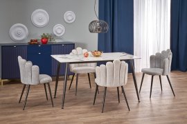 Halmar - Blagovaonski stol Emilio 120 cm - bijeli mramor/crnа