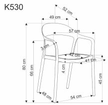 Halmar - Blagovaonska stolica K530 - bijela/nature