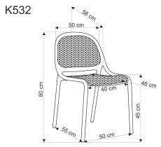 Halmar - Blagovaonska stolica K532 - bijela