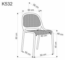 Halmar - Blagovaonska stolica K532 - crna