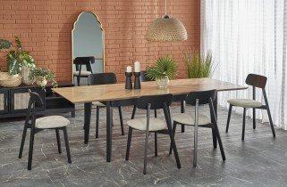 Halmar - Blagovaonski stol na razvlačenje Edmondo 160-240 cm - nature/crna