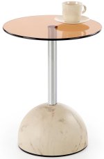 Klubska miza Ariana - bež marmor/jantar