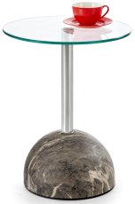 Klubska miza Ariana - siv marmor/prozoren