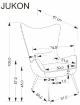 Halmar - Fotelja Yukon - krem