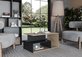 Stolić za dnevni boravak Iva - artisan hrast/crni