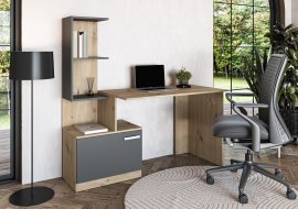 Radni stol Miso - grafit/artisan hrast