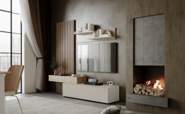 Dnevni TV regal Camino - hrast artisan/kašmir