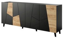Komoda Etna - crna/hrast craft 
