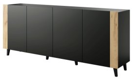 Komoda Faro - crna mat/hrast craft