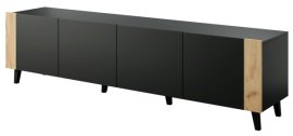 TV komoda Faro - crna mat/hrast craft