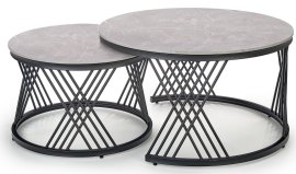 Set klubskih stolića Flamingo - pepeljasti mramor/crna