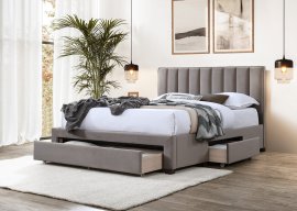 Krevet Grace - 140x200 cm - bež baršun