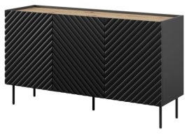 Komoda Onda 150 cm 3V2L - tamno zelena/hrast artisan