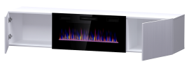 TV komoda s mogućnošću ugradnje kamina Pafos EF 180 cm - bijela mat