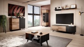 Dnevni boravak Random - hrast votan/crna