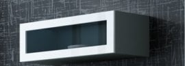 Zidna vitrina Vigo 90 cm - siva/bijeli sjaj
