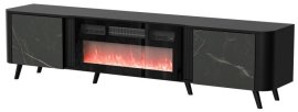 TV komoda Volare 200 EF s mogućnošću ugradnje kamina - crna mat/crna san sebastian