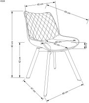 Halmar - Blagovaonska stolica K520 - crna/moka