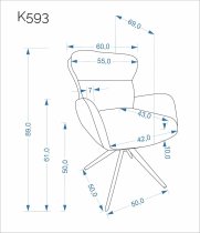 Halmar - Blagovaonska stolica K593 - svijetlo bež