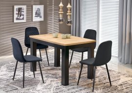 Proširivi blagovaonski stol Gizmo - 120-160 cm - hrast artisan/crna