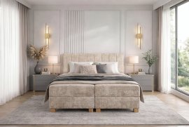 Boxspring krevet Largo 160x200 cm - bež