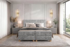 Boxspring krevet Largo 160x200 cm - siva
