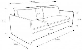 Kutne garniture Piaski - Dvosjed Tilia slim