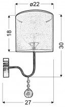 Candellux - Zidna svjetiljka Brava 1x60W - Crna
