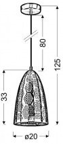 Candellux - Luster Sfinks Pendant 20/33 Cone 1x60W