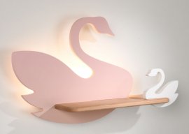 Dječja lampa Labud 5W LED IQ - ružičasta+bijela