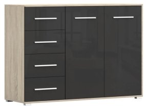 Hrast sonoma/črna sjaj 