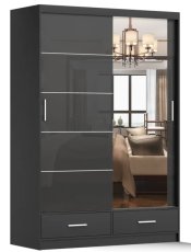 Ormar Florence 150 cm - crni sjaj