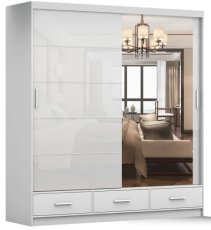 Ormar Florence 200 cm - bijeli sjaj