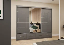 Ormar Florence 250 cm - sivi sjaj