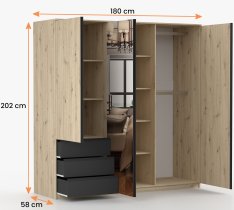 IDŽCZAK meble - Garderobni ormar 3D3S Aura