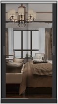 IDŽCZAK meble - Ormar s kliznim vratima Tokyo M - 120 cm - crna