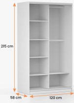 IDŽCZAK meble - Ormar s kliznim vratima Tokyo M - 120 cm - hrast sonoma
