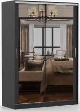 Garderobni ormar s kliznim vratima Tokyo M - 150 cm - crna