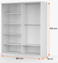 IDŽCZAK meble - Garderobni ormar s kliznim vratima Tokyo M - 180 cm - siva