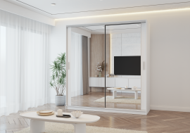 Garderobni ormar s kliznim vratima Tokyo M - 203 cm - bijela
