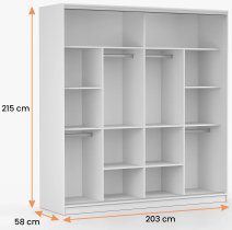 IDŽCZAK meble - Garderobni ormar s kliznim vratima Tokyo M - 203 cm - bijela