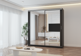 Garderobni ormar s kliznim vratima Tokyo M - 203 cm - crna